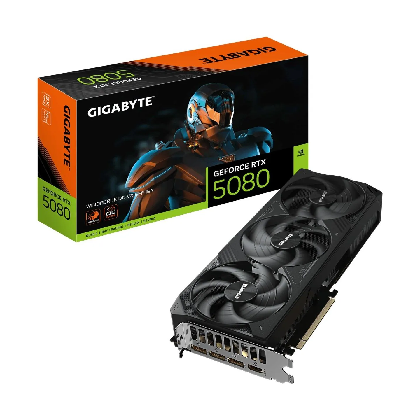 Gigabyte Graphics Card|GIGABYTE|NVIDIA|GeForce RTX 5080|2670 MHz|16 GB|GDDR7|256 bit|PCI Express x16 5.0|Active|GV-N5080WF3OCV2-