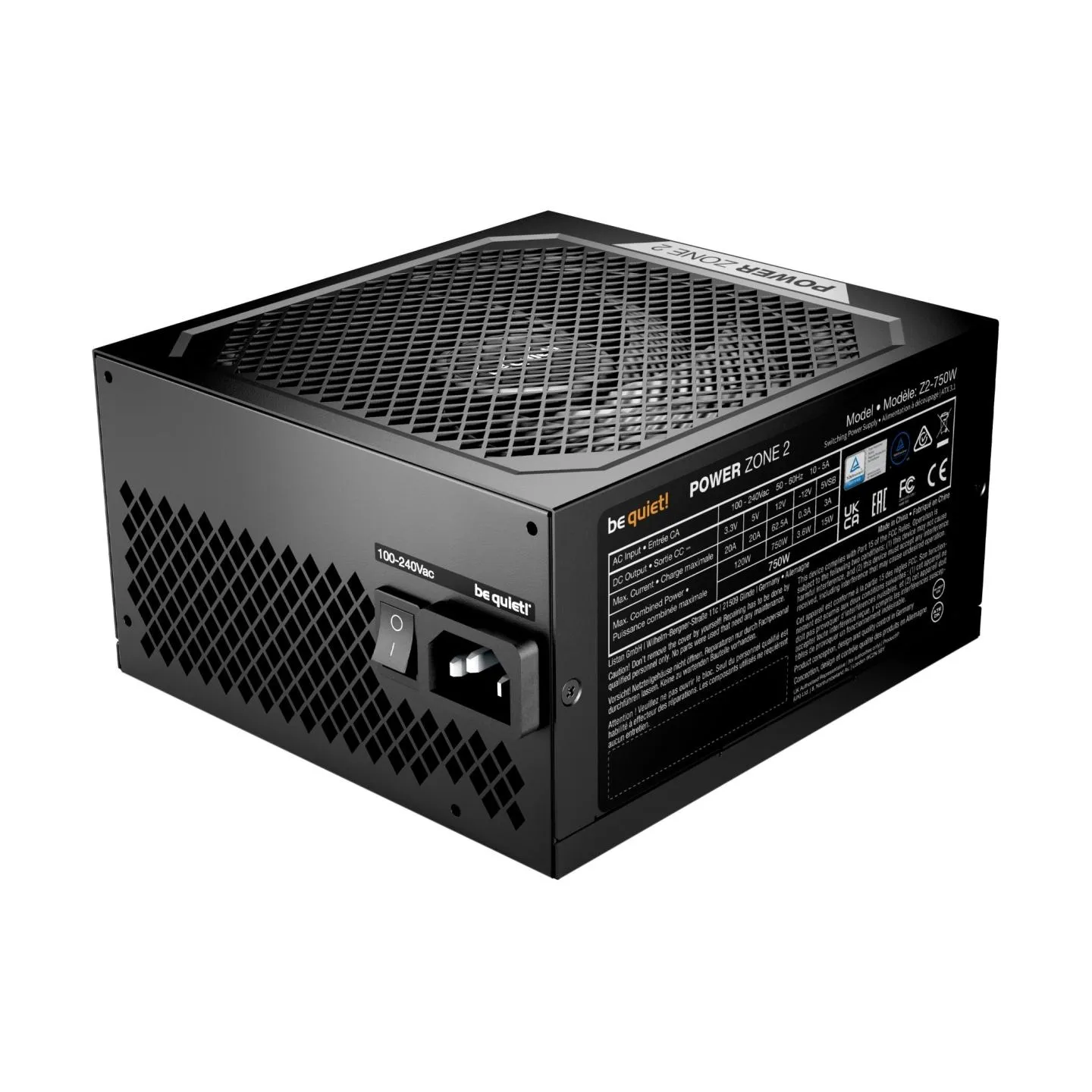 Be Quiet Power supply Power Zone 2 750W 80PLUS PLATINUM ATX 3.1