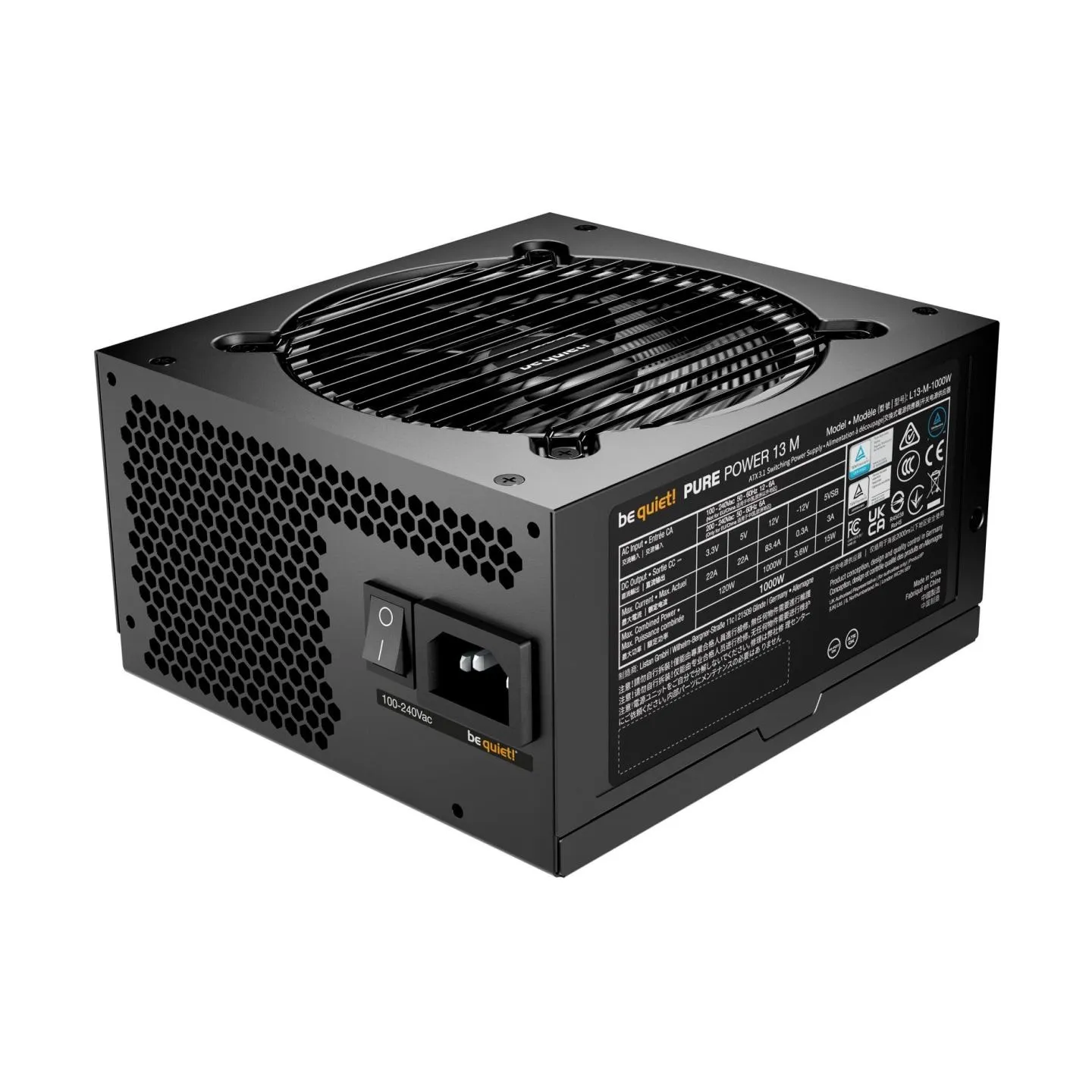 Be Quiet Power Supply Pure Power 13 M 1000W ATX 3.1 80+ GOLD