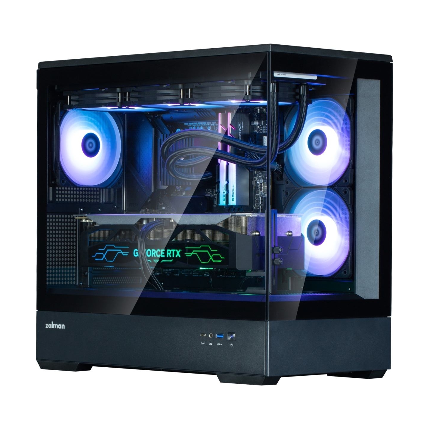Zalman Obudowa P30 V2 MicroATX Mini Tower 3 FansRGB Black