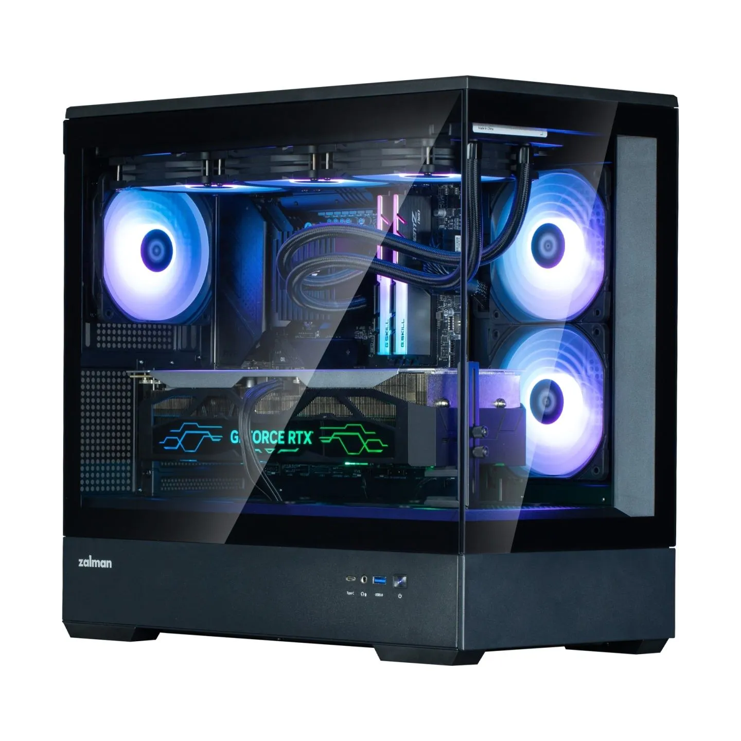 Zalman Obudowa P30 V2 MicroATX Mini Tower 3 FansRGB Black