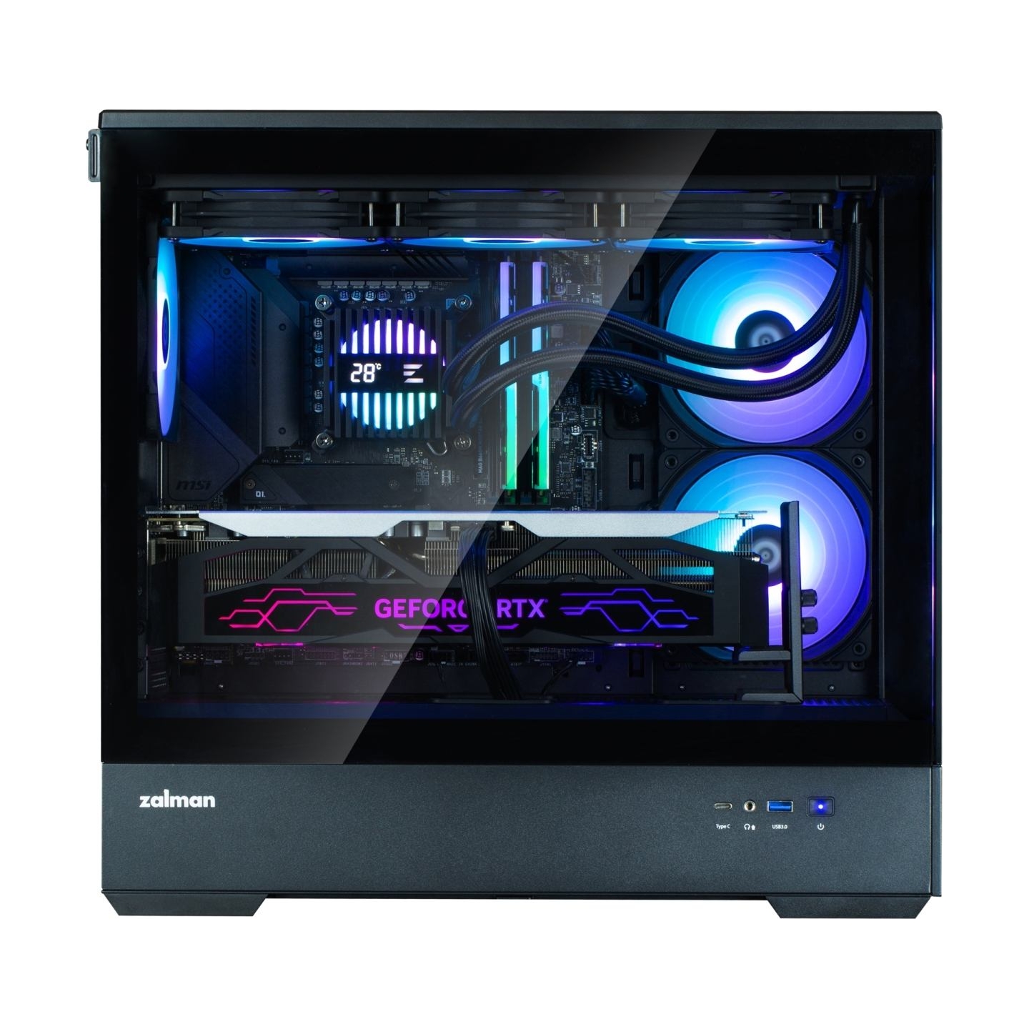 Zalman Obudowa P30 V2 MicroATX Mini Tower 3 FansRGB Black