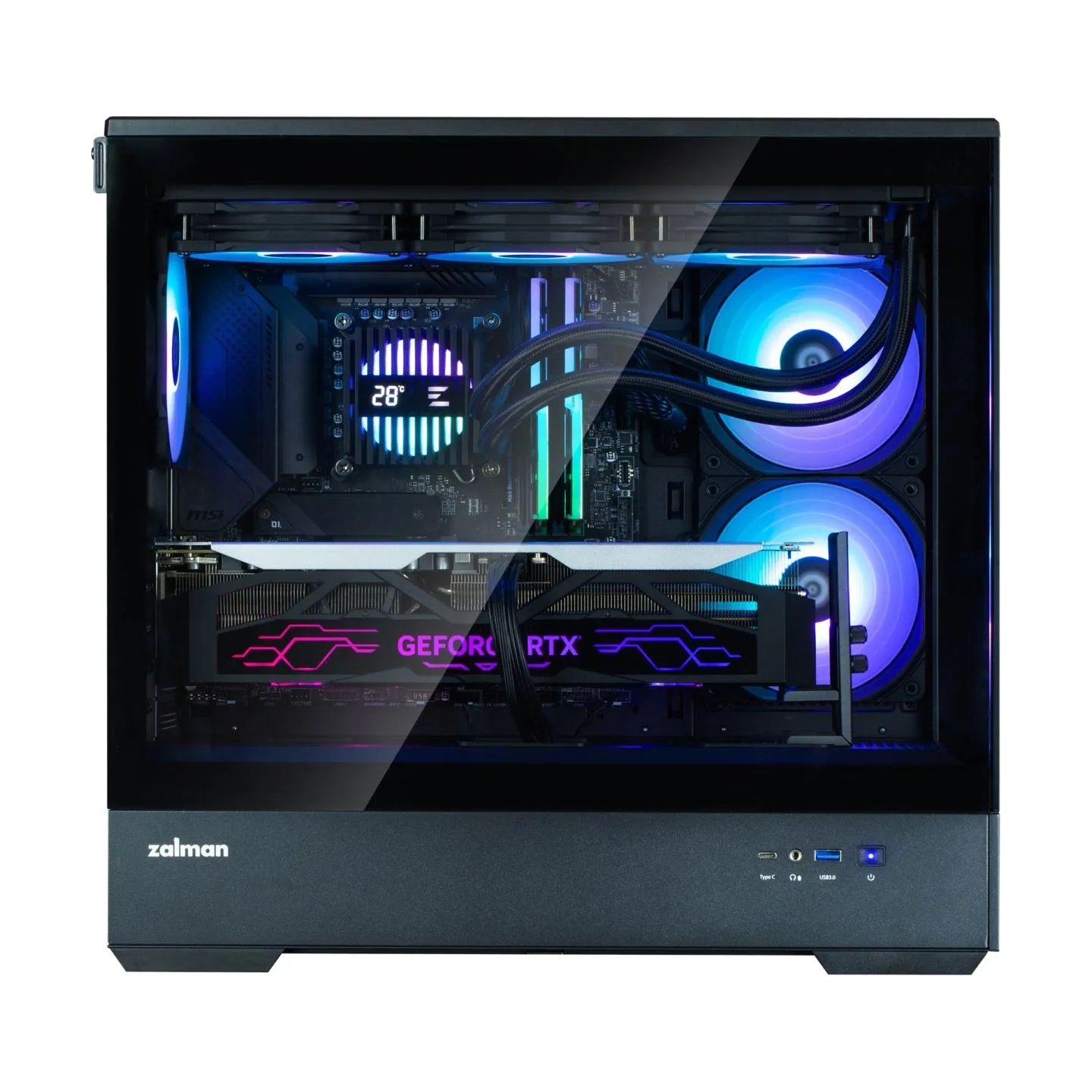 Zalman Obudowa P30 V2 MicroATX Mini Tower 3 FansRGB Black