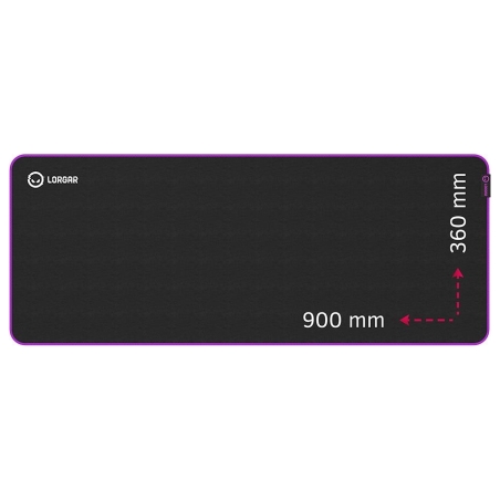 Lorgar Main 319, Gaming mouse pad, High-speed surface, Purple anti-slip rubber base, size: 900mm x 360mm x 3mm, weight 0.6kg