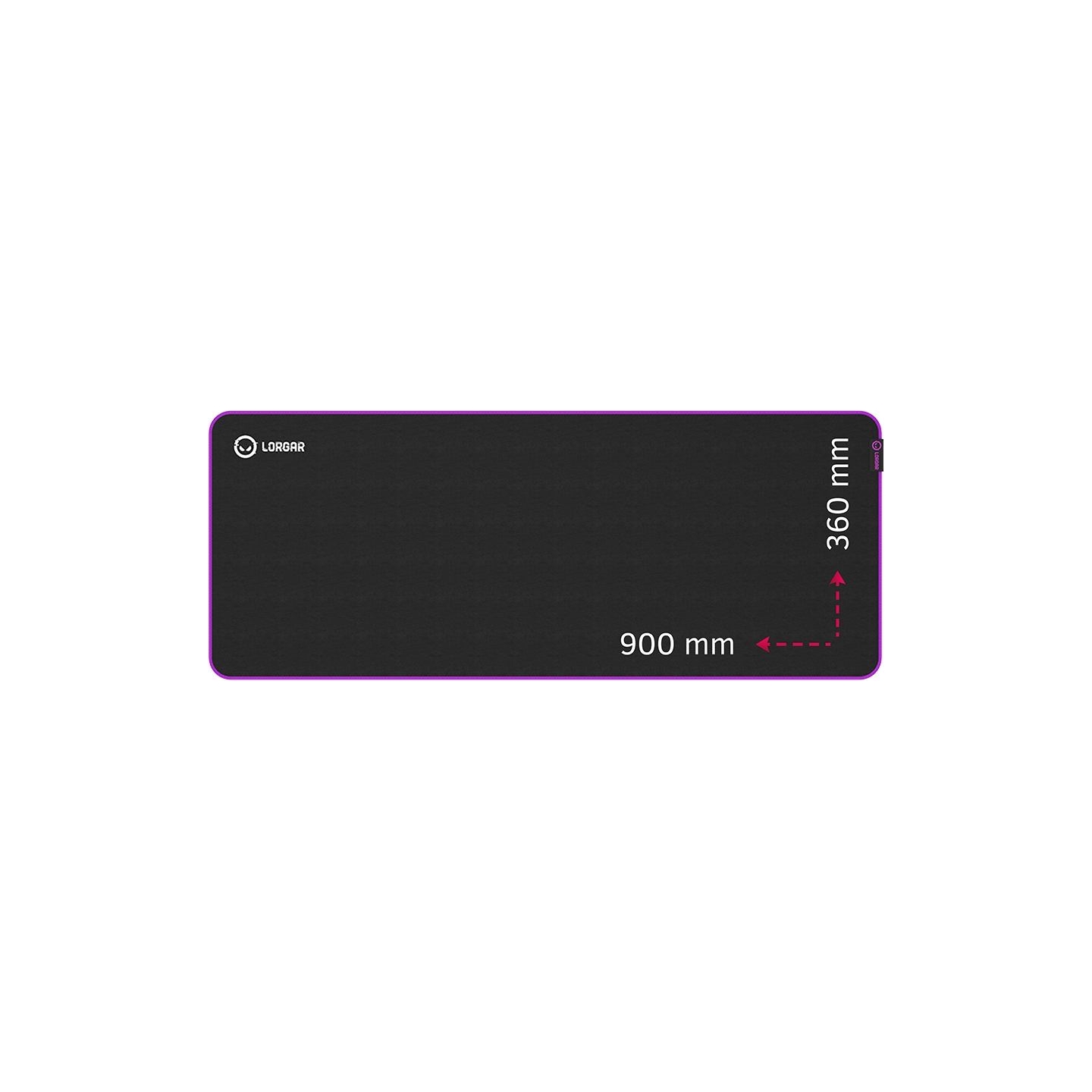 Lorgar Main 319, Gaming mouse pad, High-speed surface, Purple anti-slip rubber base, size: 900mm x 360mm x 3mm, weight 0.6kg