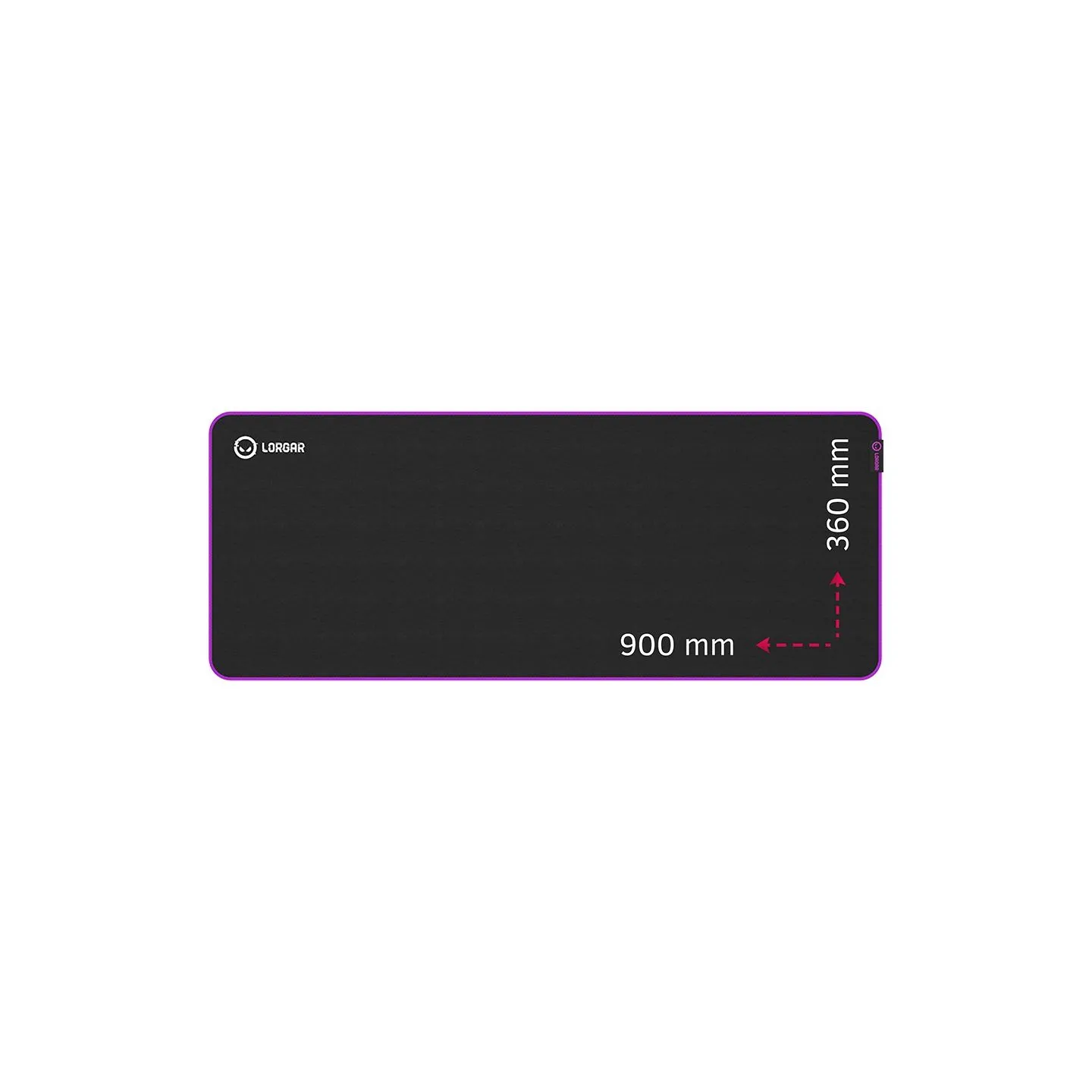 Lorgar Main 319, Gaming mouse pad, High-speed surface, Purple anti-slip rubber base, size: 900mm x 360mm x 3mm, weight 0.6kg