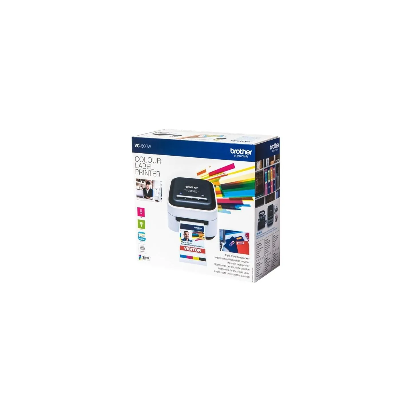 Brother VC-500W | Colour | ZINK Zero-Ink | Label Printer | Wi-Fi | Black/ grey
