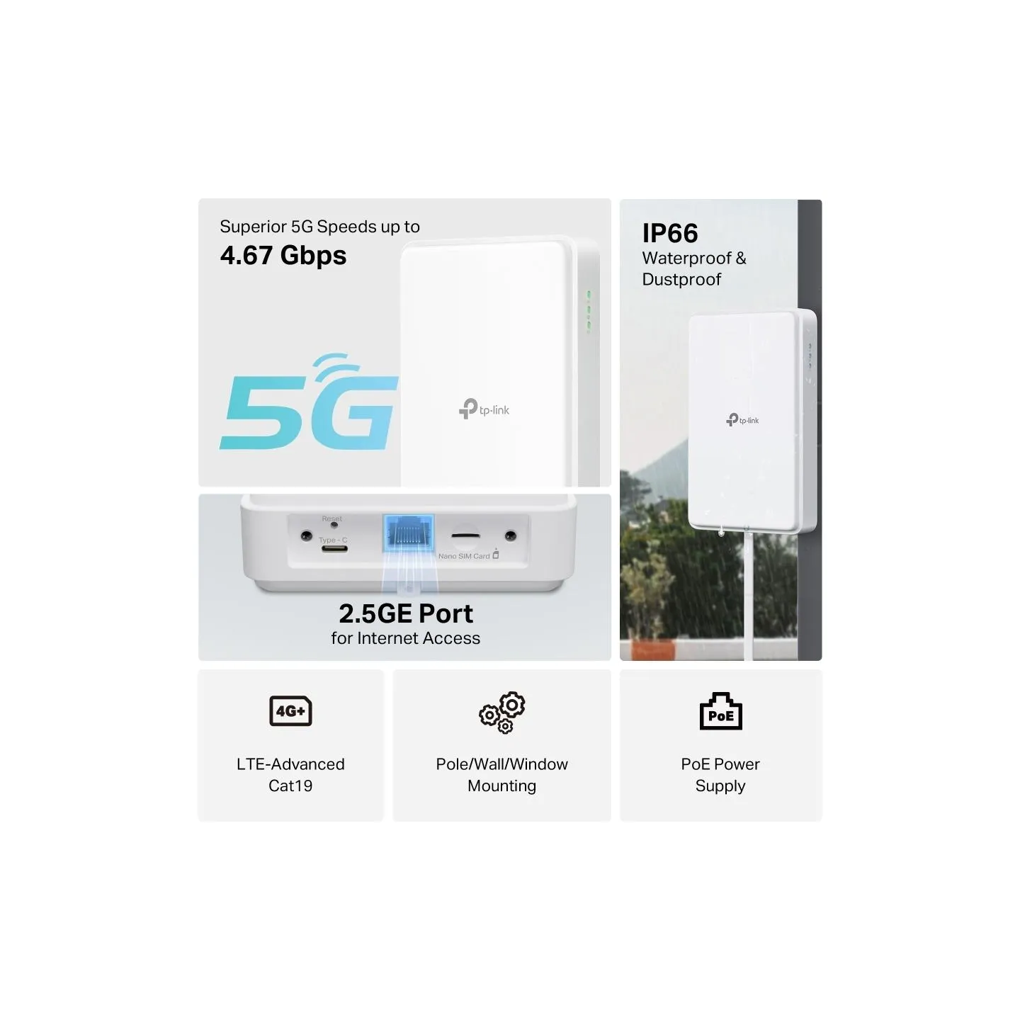 Tp-Link | 5G Outdoor Router | NE200-Outdoor | Mesh Support No | MU-MiMO No | 5G