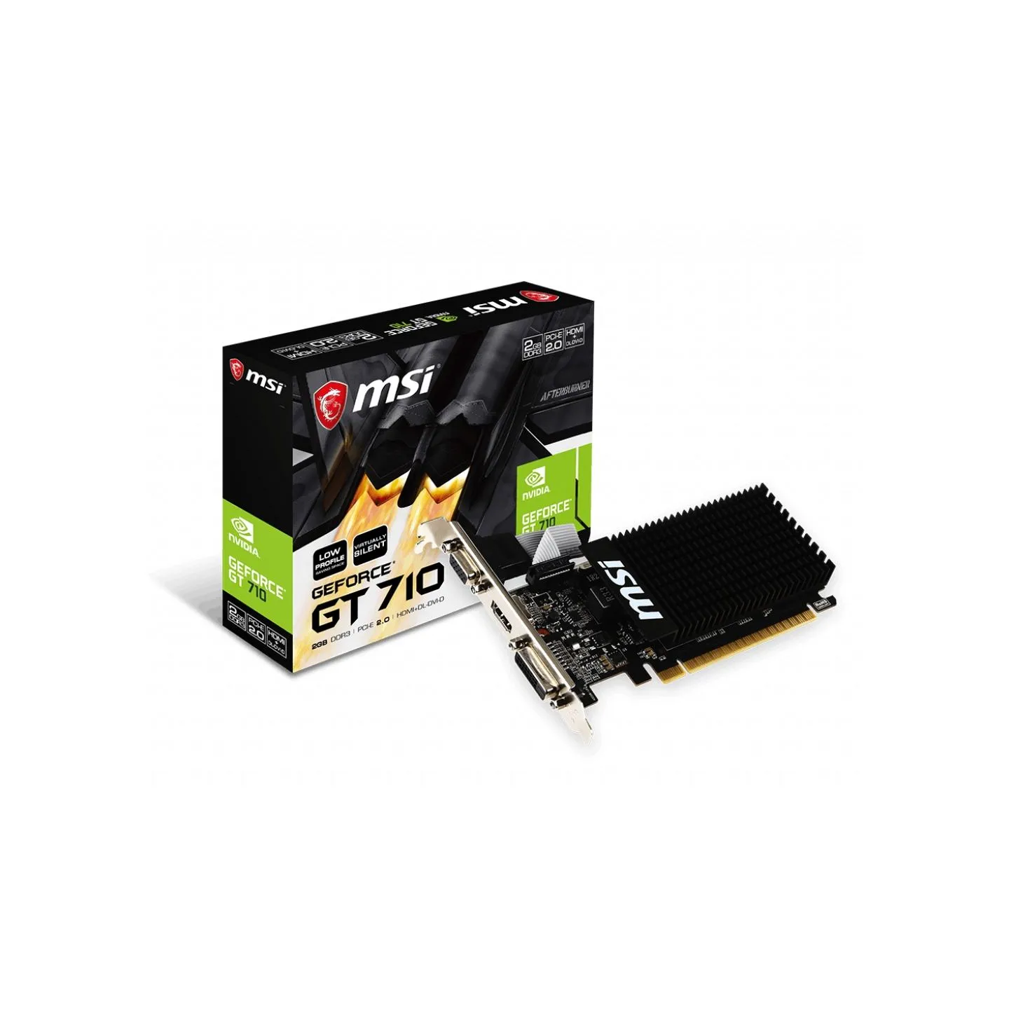 MSI | GT 710 2GD3H LP | NVIDIA | 2 GB | GeForce GT 710 | DDR3 | DVI-D ports quantity 1 | HDMI ports quantity 1 | PCI Express 2.0