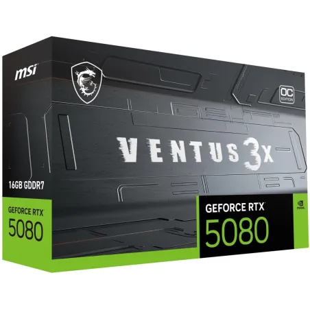 MSI Graphics Card|MSI|NVIDIA|GeForce RTX 5080|16 GB|GDDR7|256 bit|PCI Express x16 5.0|Active|RTX508016GVEN3XOCBLK