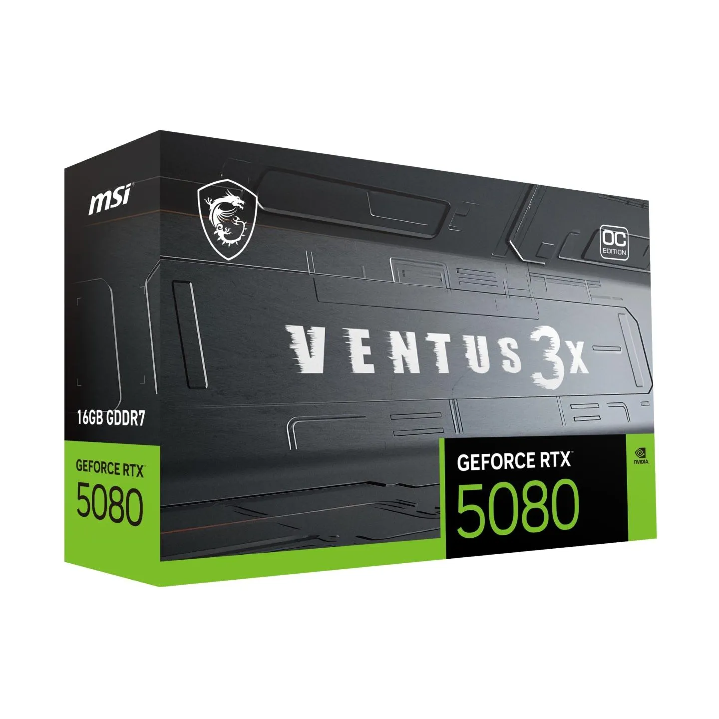 MSI Graphics Card|MSI|NVIDIA|GeForce RTX 5080|16 GB|GDDR7|256 bit|PCI Express x16 5.0|Active|RTX508016GVEN3XOCBLK