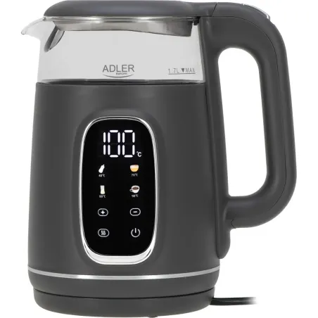 Adler Kettle with LED Display | AD 1305 | Electric | 2200 W | 1.7 L | Plastic | 360° rotational base | Grey