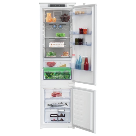 Beko Refrigerator BCNA306E4SN Built In, 193.5cm, Energy class E, HarvestFresh, Neo Frost, Metal Wall / BCNA306E4SN