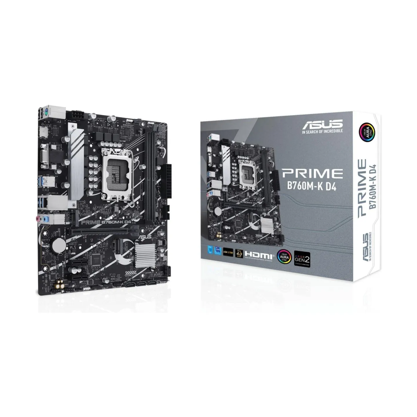 Asus Mainboard|ASUS|Intel B760 Express|LGA1700|Micro-ATX|Memory DDR4|Memory slots 2|2xPCI-Express 4.0 1x|1xPCI-Express 4.0 16x|2