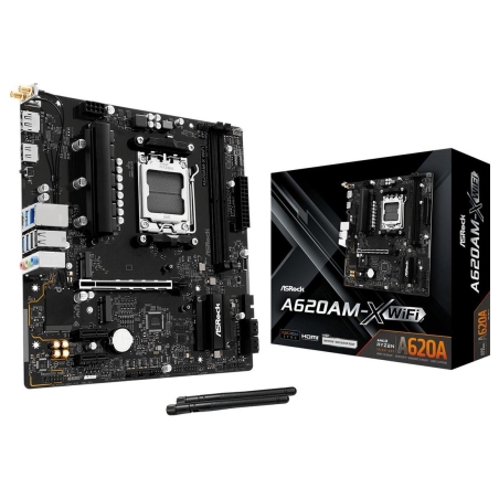 Asrock Mainboard|ASROCK|AMD A620|Socket AM5|micro ATX|RAM DDR5-SDRAM|2xSlots|Wi-Fi Yes|Bluetooth Yes|1xNumber of M.2 (M) slots|A