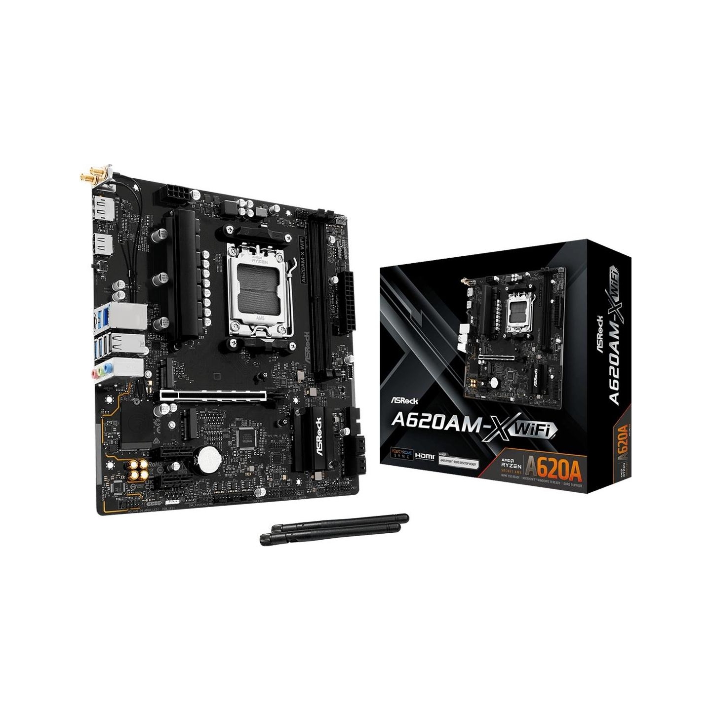 Asrock Mainboard|ASROCK|AMD A620|Socket AM5|micro ATX|RAM DDR5-SDRAM|2xSlots|Wi-Fi Yes|Bluetooth Yes|1xNumber of M.2 (M) slots|A
