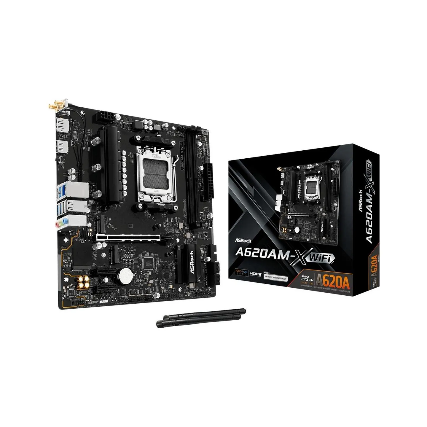 Asrock Mainboard|ASROCK|AMD A620|Socket AM5|micro ATX|RAM DDR5-SDRAM|2xSlots|Wi-Fi Yes|Bluetooth Yes|1xNumber of M.2 (M) slots|A