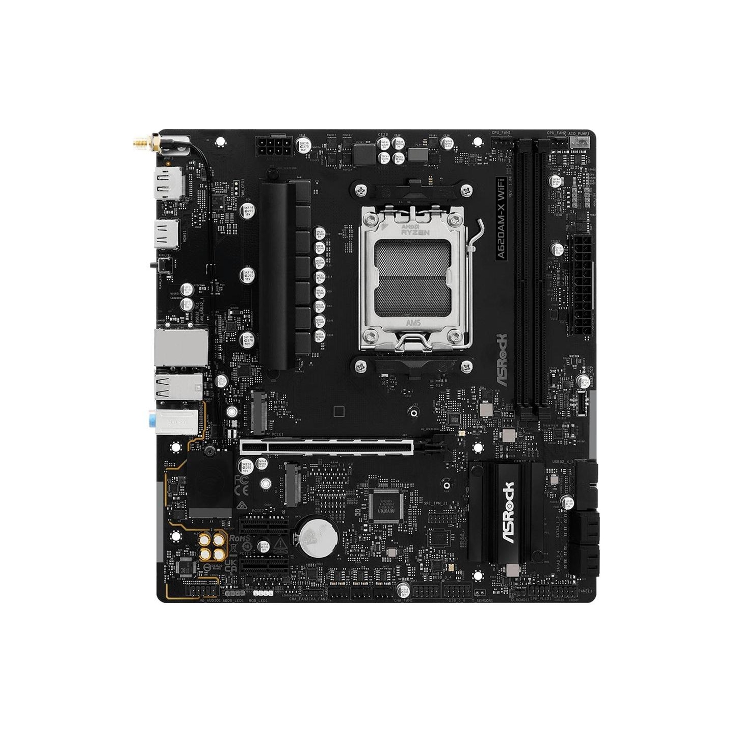 Asrock Mainboard|ASROCK|AMD A620|Socket AM5|micro ATX|RAM DDR5-SDRAM|2xSlots|Wi-Fi Yes|Bluetooth Yes|1xNumber of M.2 (M) slots|A