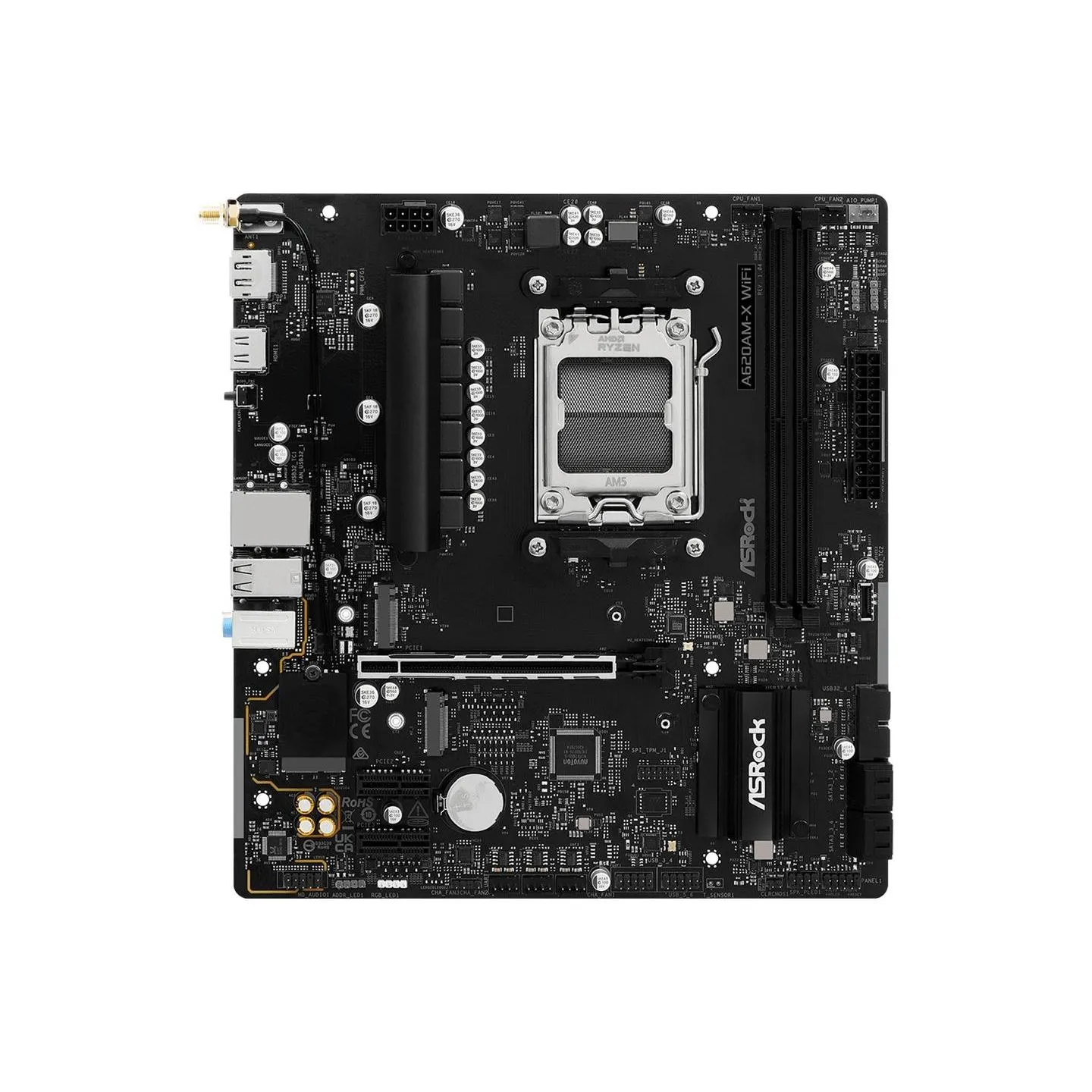 Asrock Mainboard|ASROCK|AMD A620|Socket AM5|micro ATX|RAM DDR5-SDRAM|2xSlots|Wi-Fi Yes|Bluetooth Yes|1xNumber of M.2 (M) slots|A