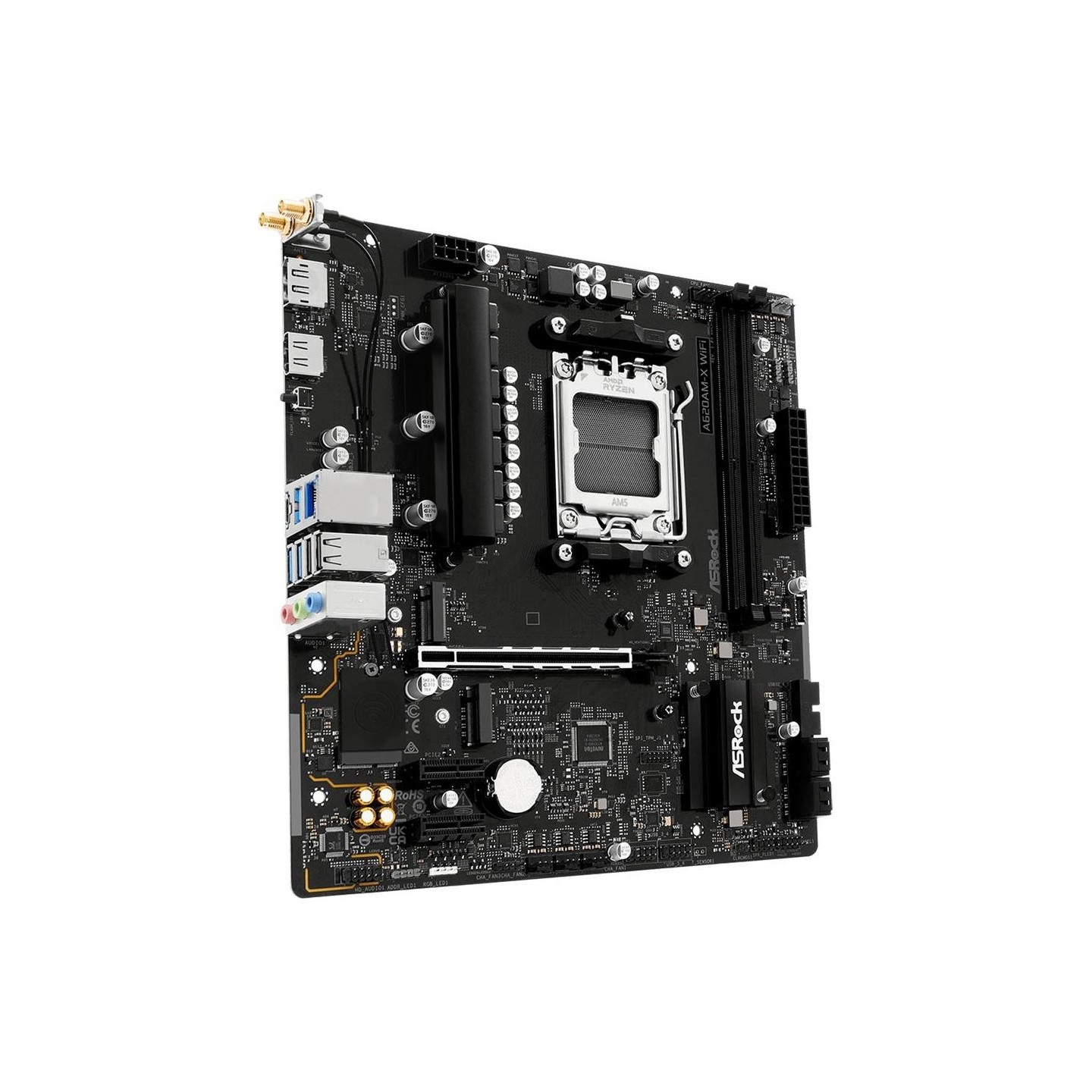 Asrock Mainboard|ASROCK|AMD A620|Socket AM5|micro ATX|RAM DDR5-SDRAM|2xSlots|Wi-Fi Yes|Bluetooth Yes|1xNumber of M.2 (M) slots|A