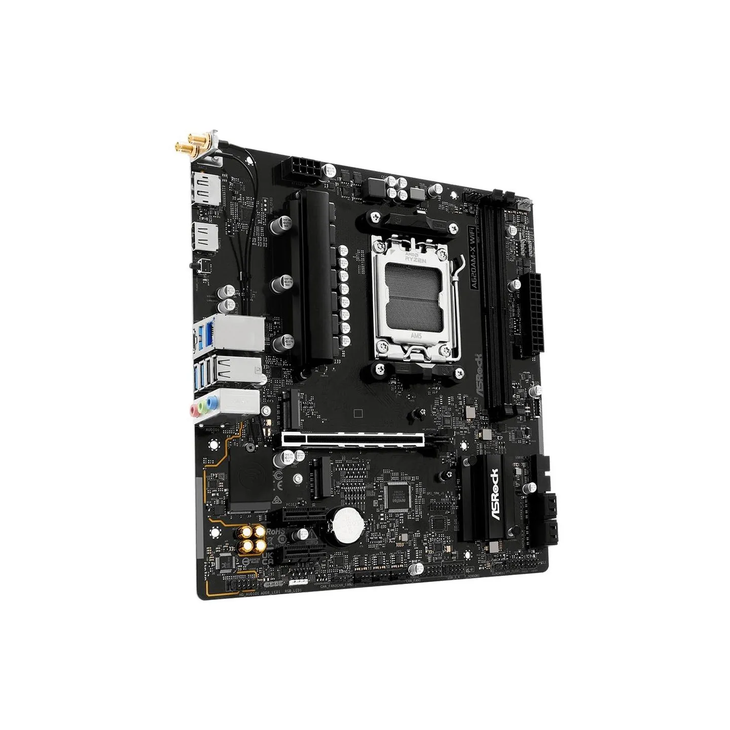 Asrock Mainboard|ASROCK|AMD A620|Socket AM5|micro ATX|RAM DDR5-SDRAM|2xSlots|Wi-Fi Yes|Bluetooth Yes|1xNumber of M.2 (M) slots|A