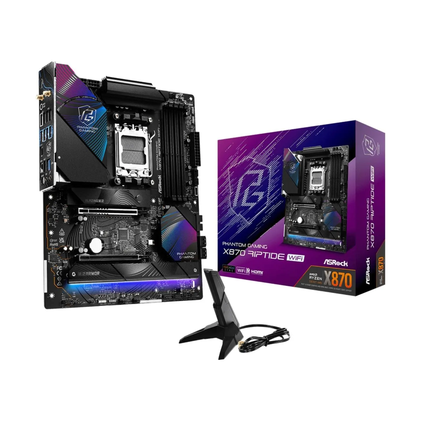Asrock Mainboard|ASROCK|AMD X870|SAM5|ATX|Memory DDR5|Memory slots 4|1xPCI-Express 4.0 16x|1xPCI-Express 5.0 16x|4xM.2|1xHDMI|4x