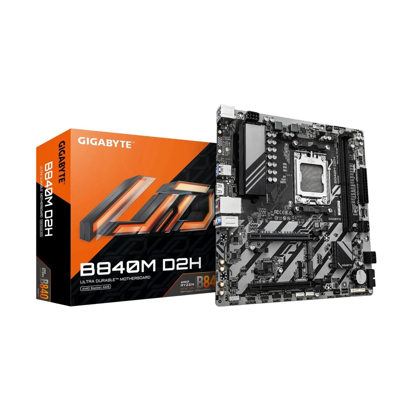 Gigabyte Mainboard|GIGABYTE|AMD B840|Socket AM5|micro ATX|RAM DDR5-SDRAM|2xSlots|2xNumber of M.2 (M) slots|B840M D2H (Rev. 1.1)|
