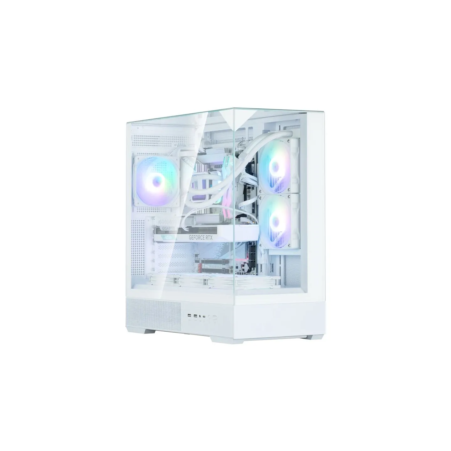Zalman P40 PRISM PLUS, ATX Mid Tower PC Case, 3  x 120mm ARGB Fans, White