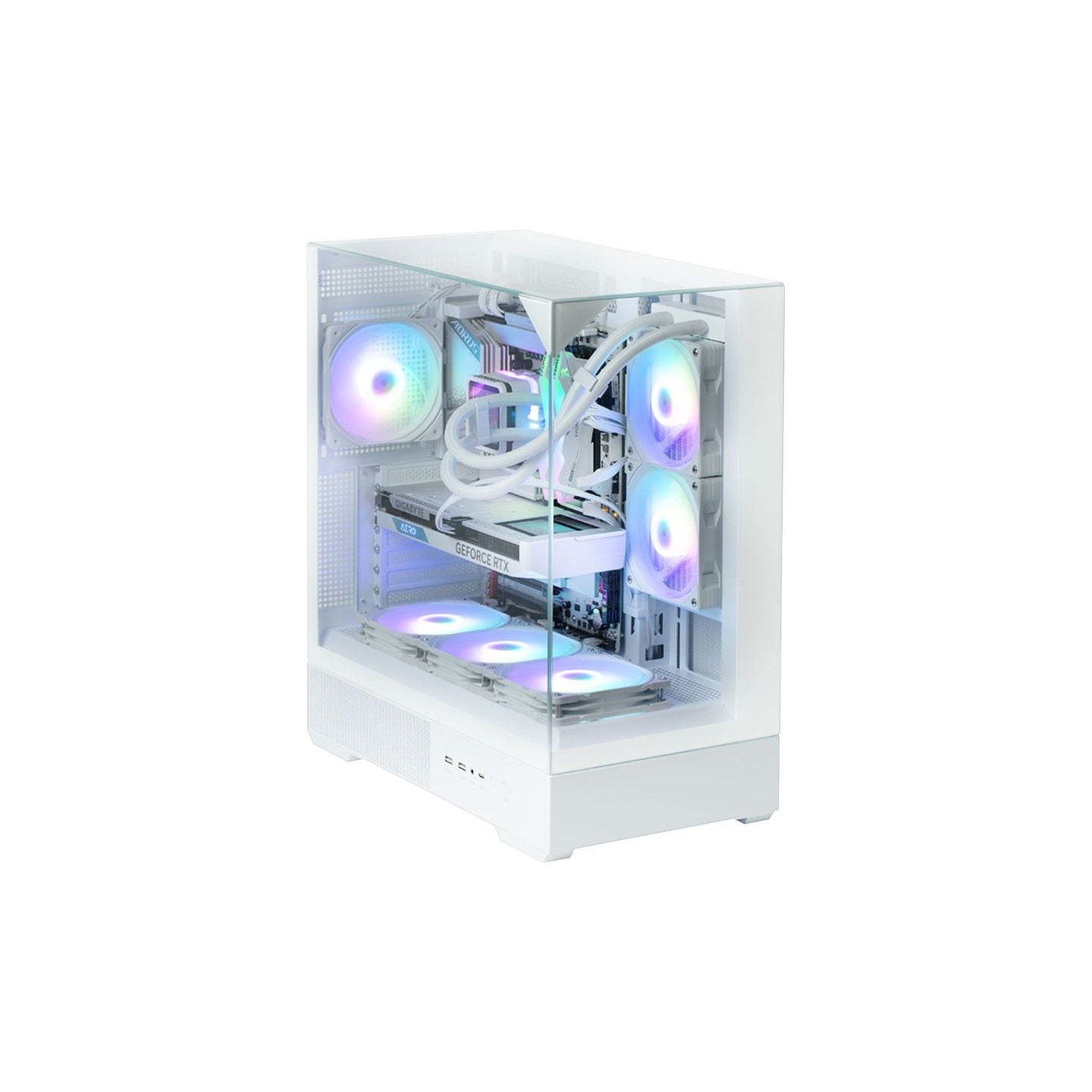 Zalman P40 PRISM PLUS, ATX Mid Tower PC Case, 3  x 120mm ARGB Fans, White