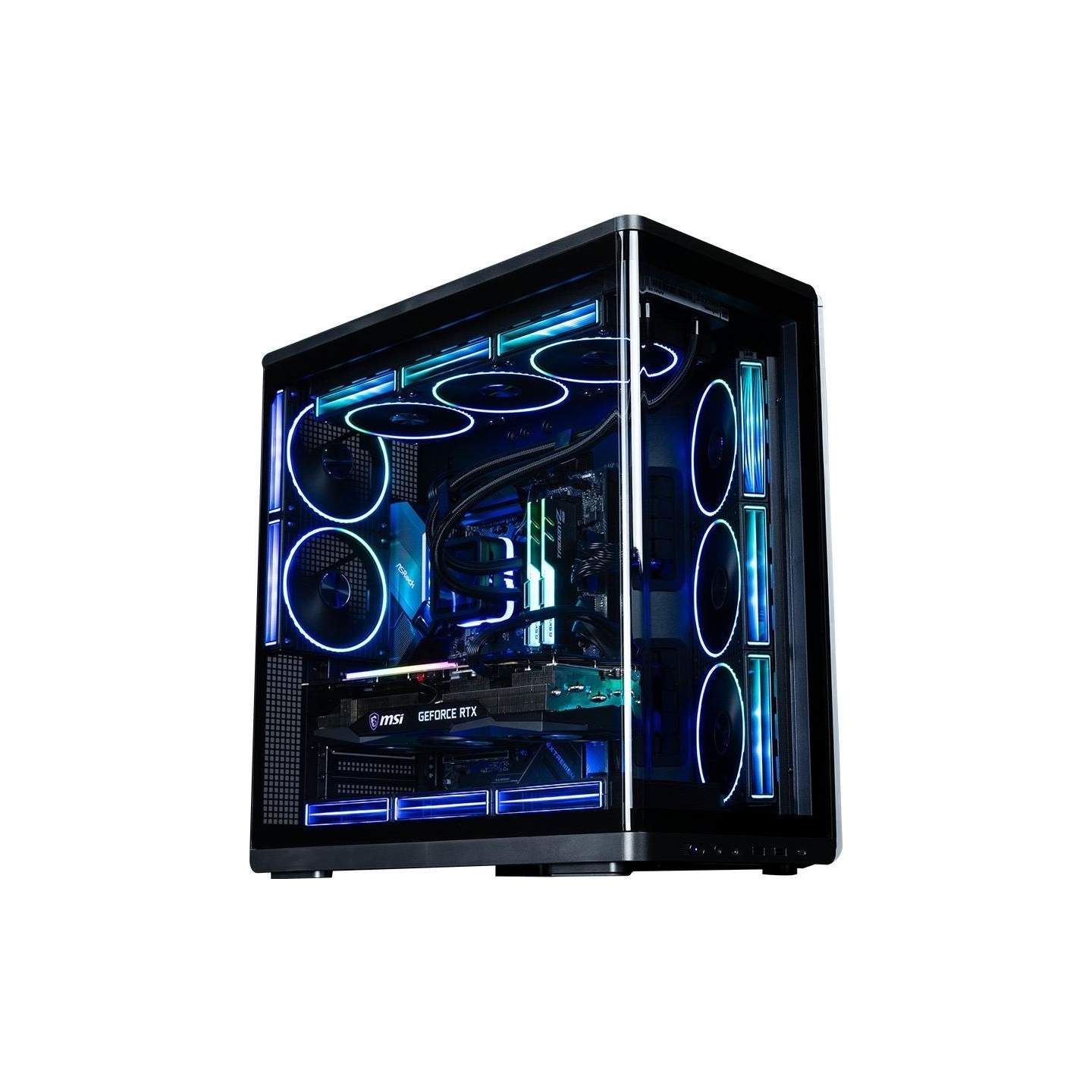 Zalman P60, ATX Mid Tower PC Case, 5 x 120mm ARGB Fans, Black