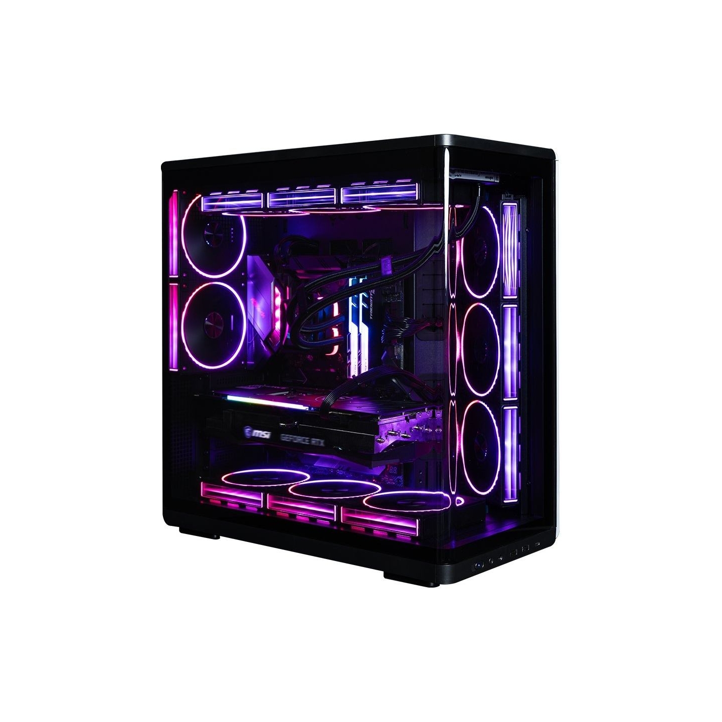 Zalman P60, ATX Mid Tower PC Case, 5 x 120mm ARGB Fans, Black