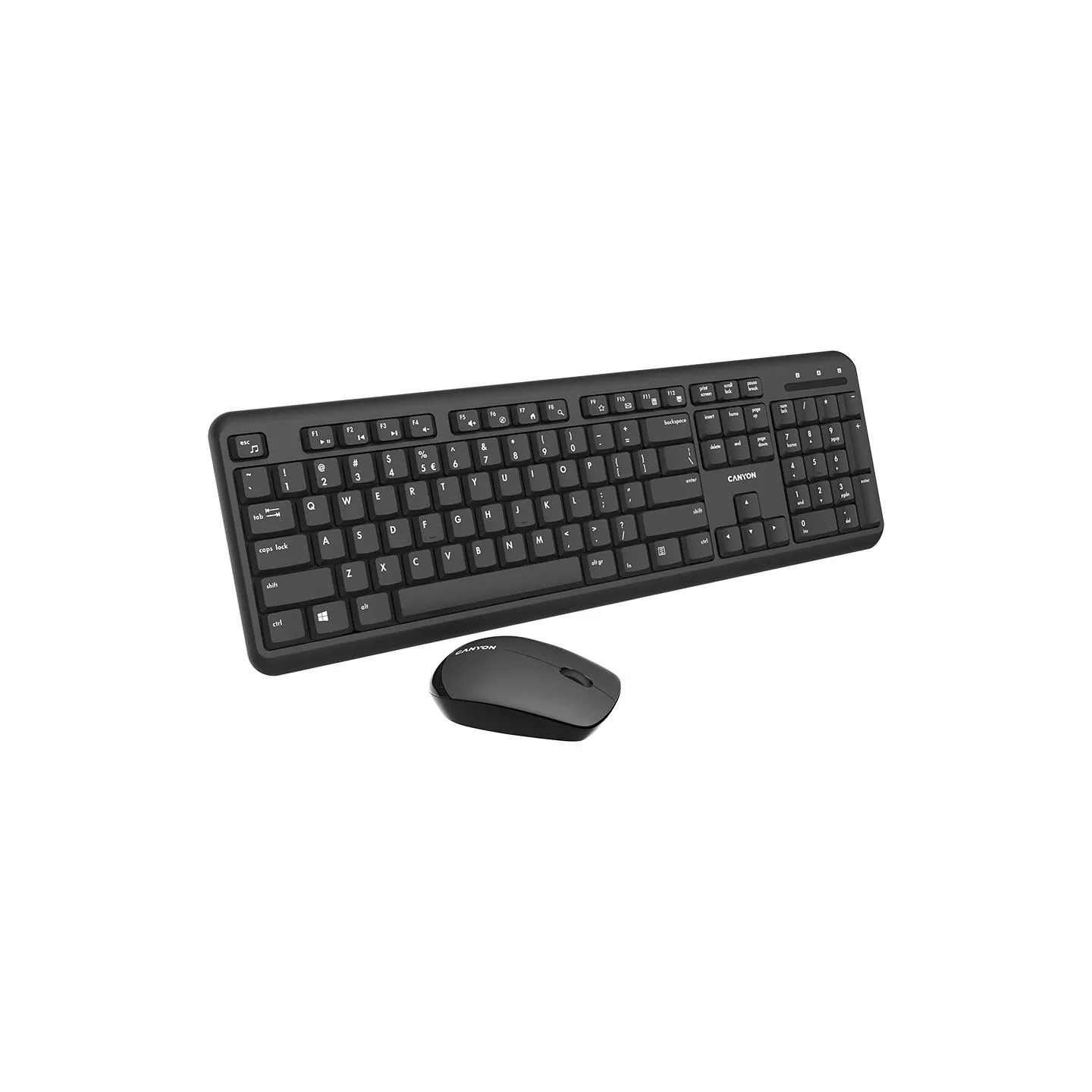 Canyon SET-W20 UK/US Keyboard+Mouse Velvet Wireless Black