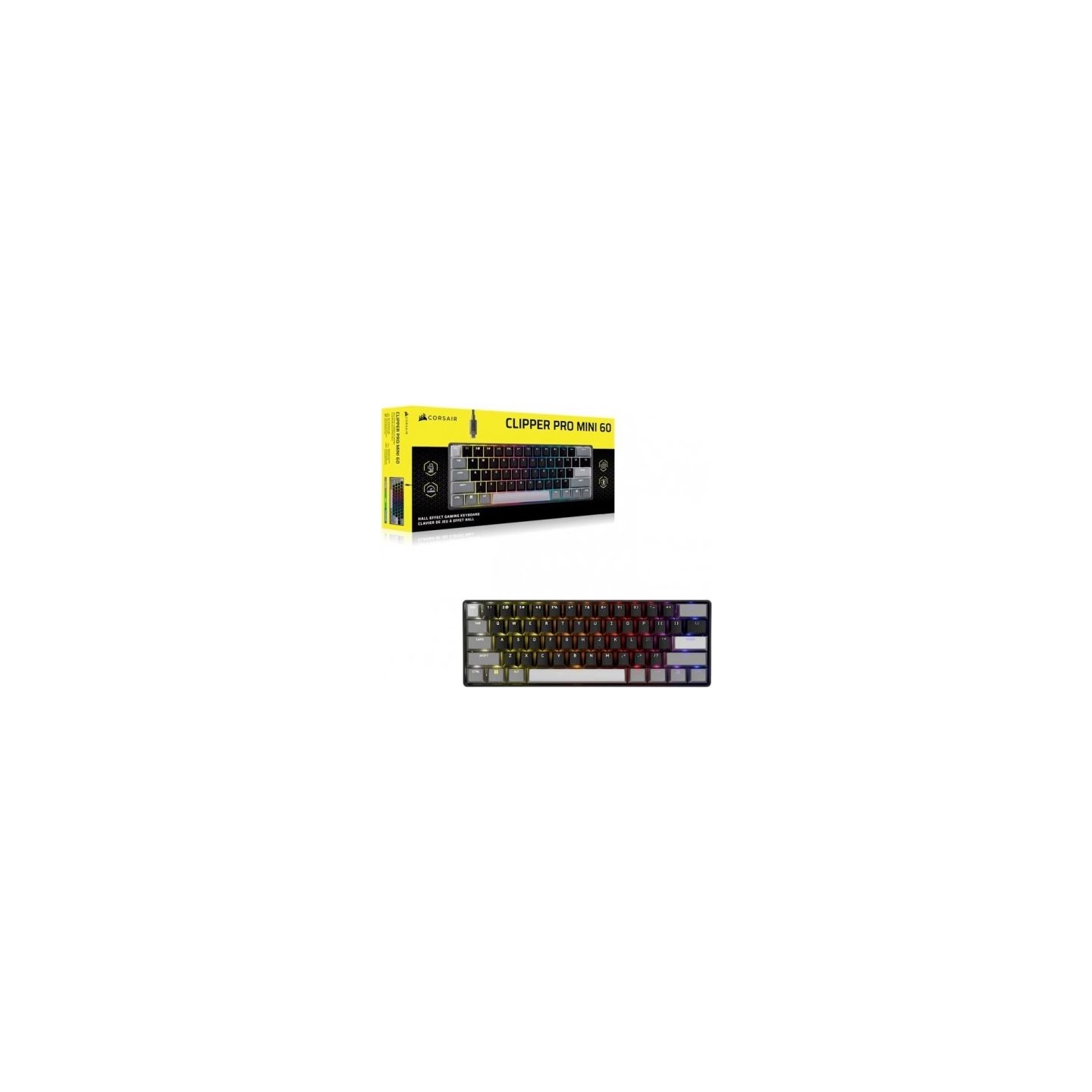 Corsair Gaming Keyboard Clipper Pro Mini 60 Core Black