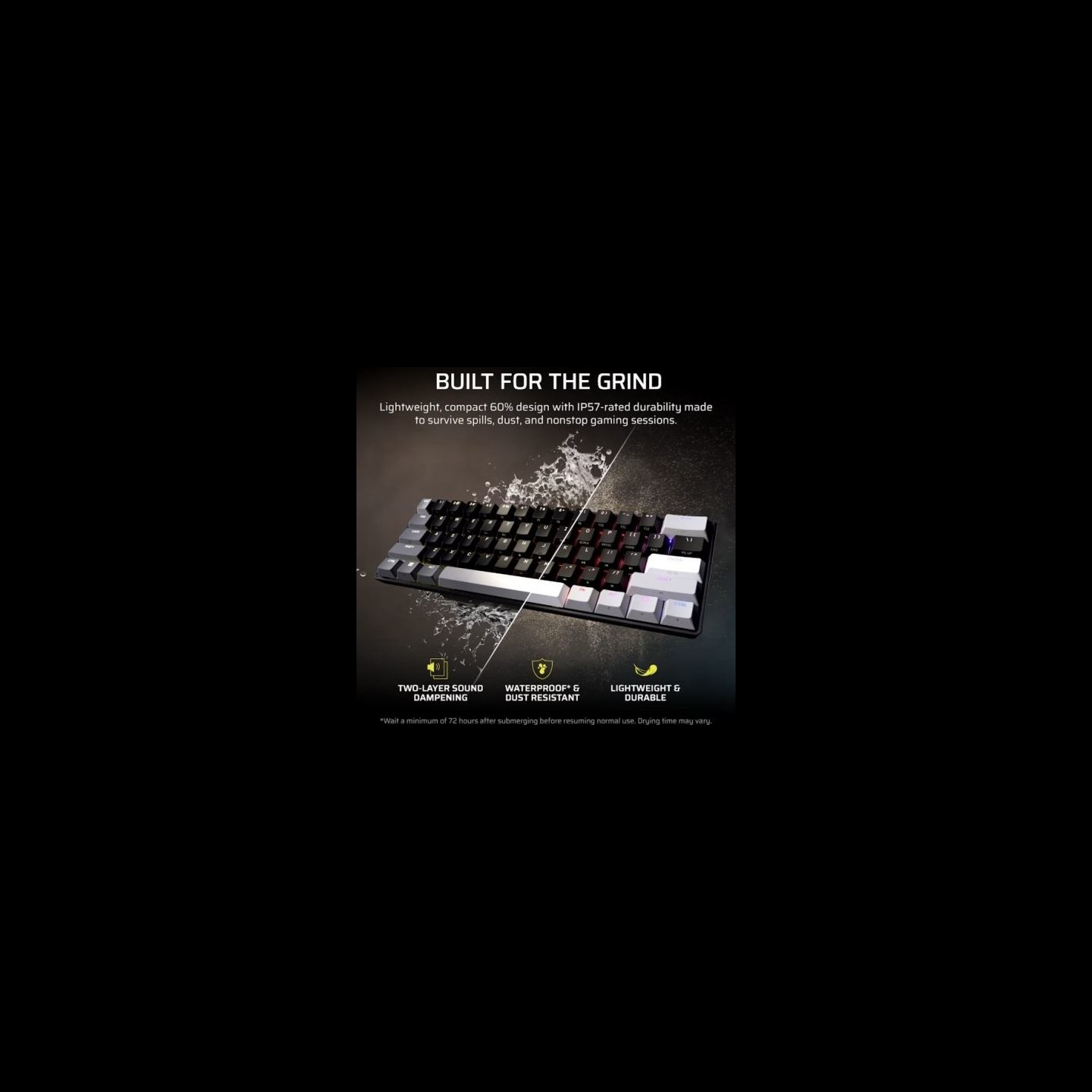 Corsair Gaming Keyboard Clipper Pro Mini 60 Core Black
