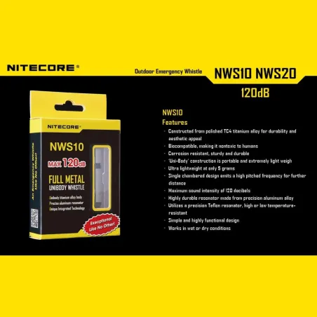 Nitecore WHISTLE OUTDOOR EMERGENCY/120DB NWS10 NITECORE