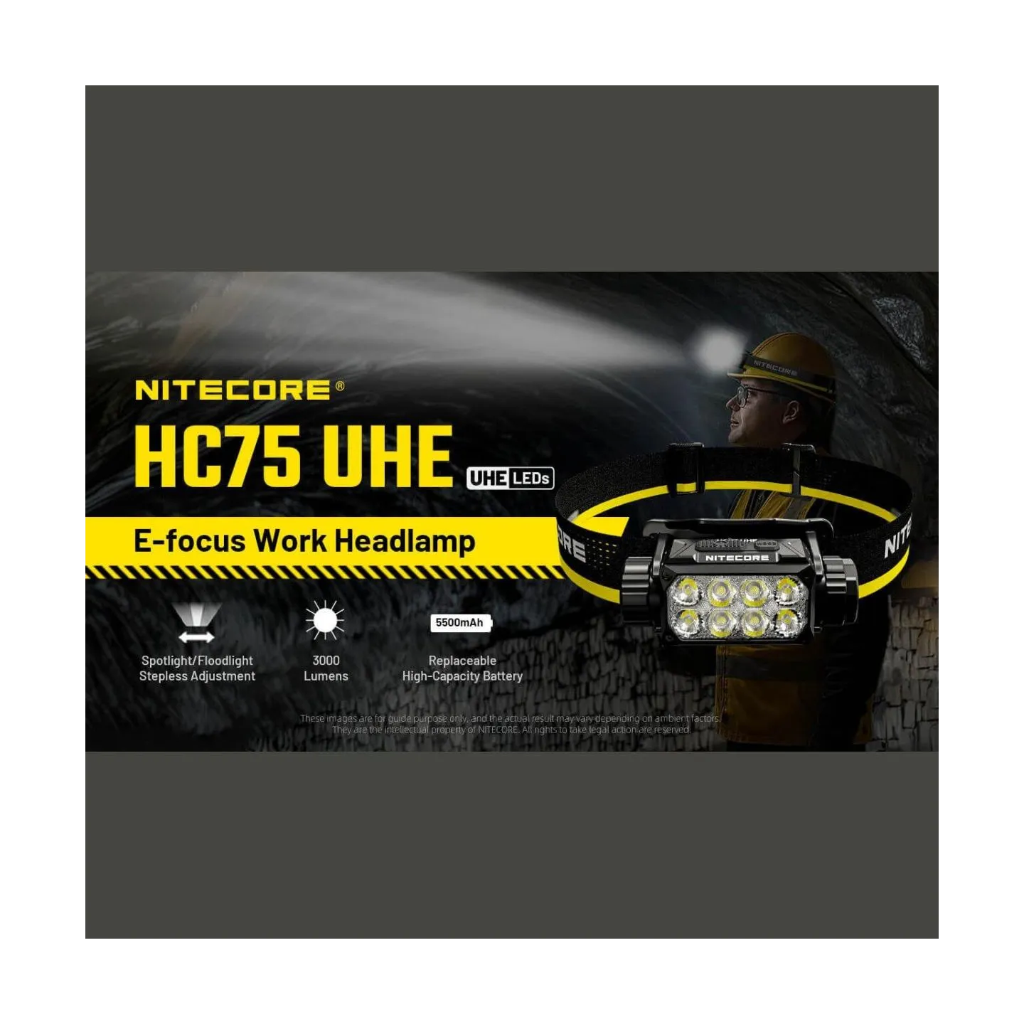 Nitecore HEADLAMP H SERIES 3000 LUMENS/HC75 UHE NITECORE