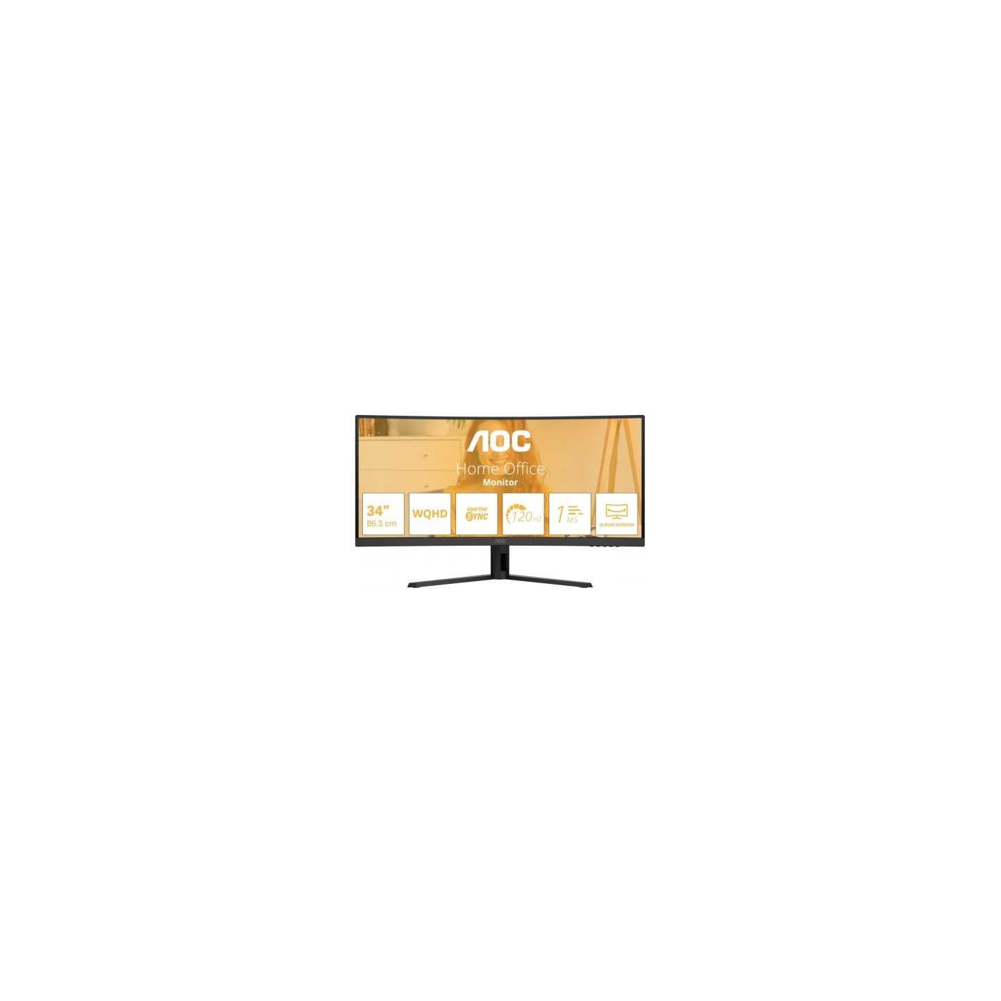 AOC Monitor 34 inch CU34B3E VA Curved 120Hz HDMI DP