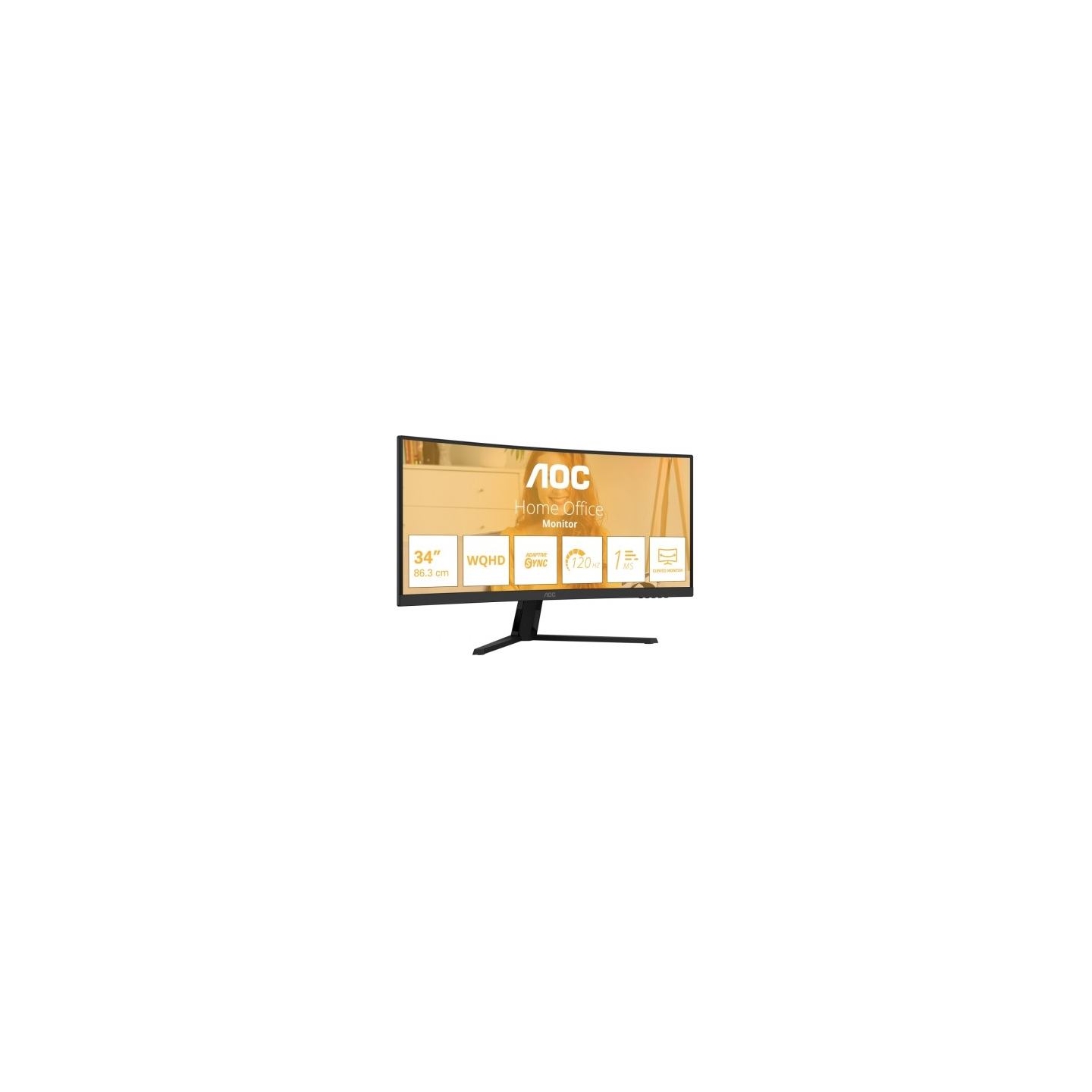 AOC Monitor 34 inch CU34B3E VA Curved 120Hz HDMI DP