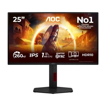 AOC Monitor 24.5 inch 25G4ZR Fast IPS 260Hz HDMIx2 DP Pivot