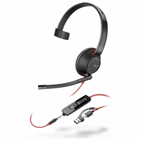 Poly Headset Blackwire 5210 USB-C + 3.5mmP +USB-C/A 8X230AA