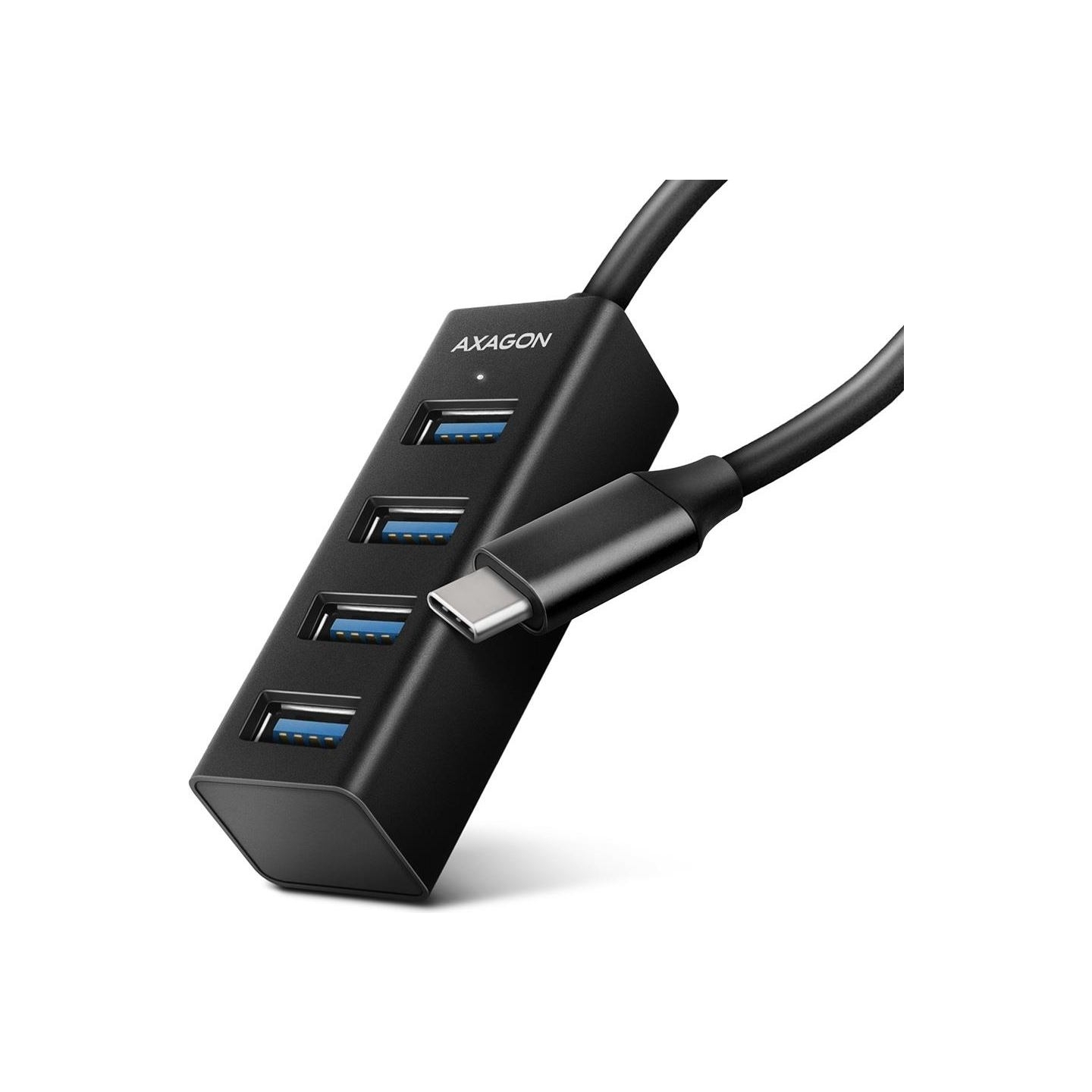 Axagon HUE-M1C 4x USB3.2 Gen 1 MINI hub, metal, 20cm USB-C cable