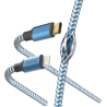 Hama 00201561 Reflective Charging Cable, USB-C - Lightning 1.5m Nylon blue