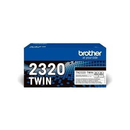 Brother TN2320 TWIN-PACK BLACK TONERS (BK = 2,600 PAGES/CARTRIDGE)