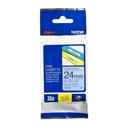 Brother TZ551 24 BLACK ON BLUE