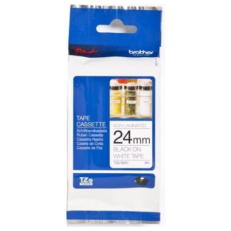 Brother TZEN251 24 BLACK ON WHITE NON LA