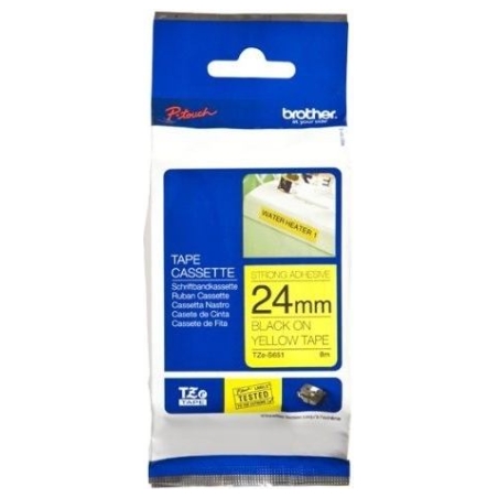 Brother TZES651 24 BLACK ON YELLOW STR.