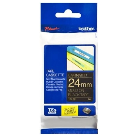 Brother TZE354 24 GOLD ON BLACK