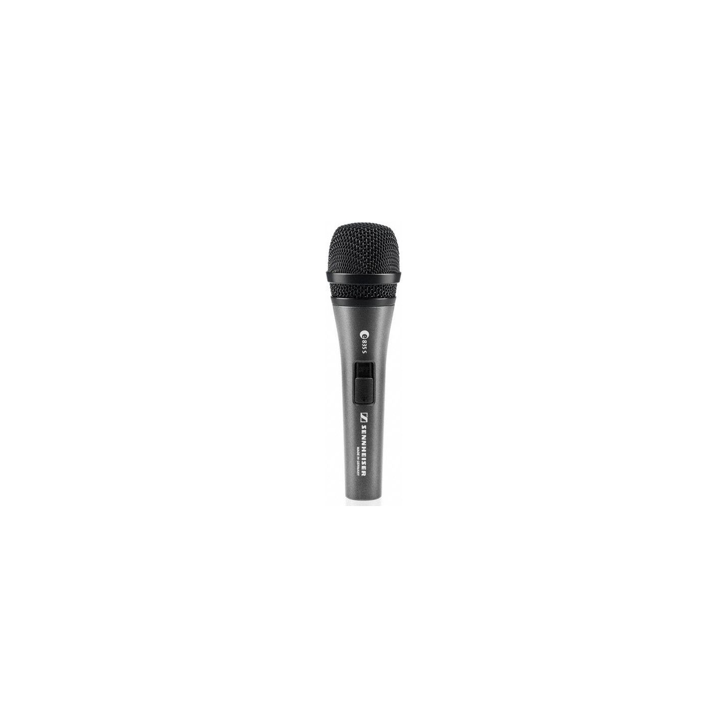 Sennheiser E 835-S, VOCAL MICROPHONE, DYNAMIC, CARDIOID, I/O SWITCH, 3-PIN XLR-M, ANTHRACITE, INCLUDES CLIP AND BAG