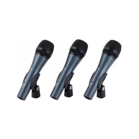 Sennheiser 3PACK E835, MICROPHONE SET WITH 3X E 835, VOCAL MICROPHONE, DYNAMIC, CARDIOID, INCLUDING MICROPHONE BRACKET AND CASES