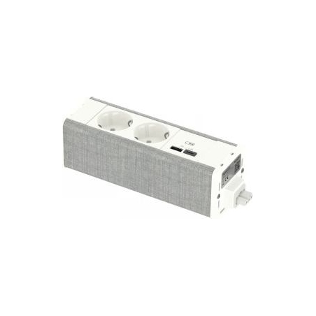 Schneider ELECTRIC UNICA SYSTEM+ MOD.UNIT 2XSCHUKO+USBA/C WHITE/GREY